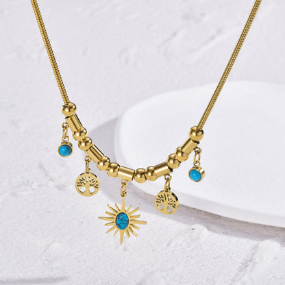 Women's Style Eight Awn Star Lucky Tree Necklaces