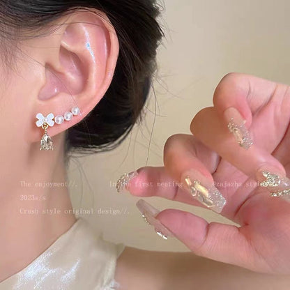 Pearl Bow Light Luxury Super Fairy Zircon Rings