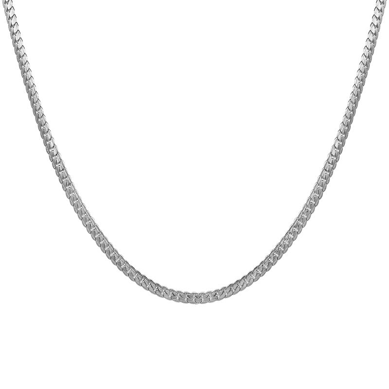 Men's Embossed Cuban Link Chain Fashion Design Clavicle Titanium Necklaces