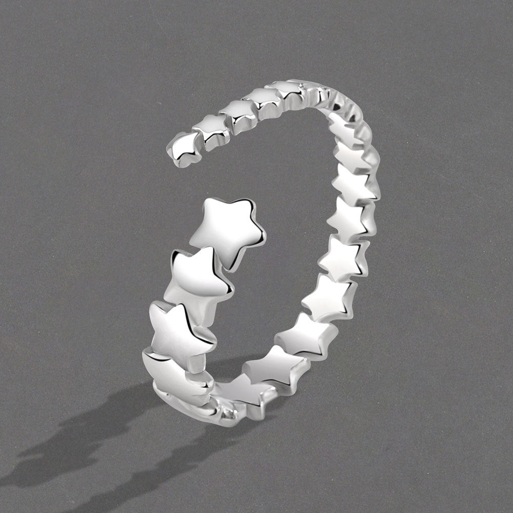 Retro Sense Pentagram Female Simple Cold Rings