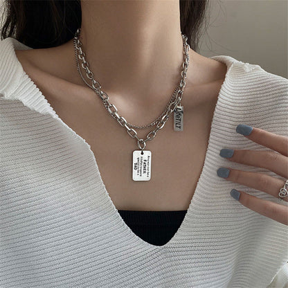 Women's & Men's Retro Thick Clavicle Chain Fashion Personalized Letter Necklaces