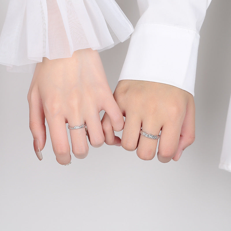Fit Couple Sterling Sier Creative Korean Version Open Rings