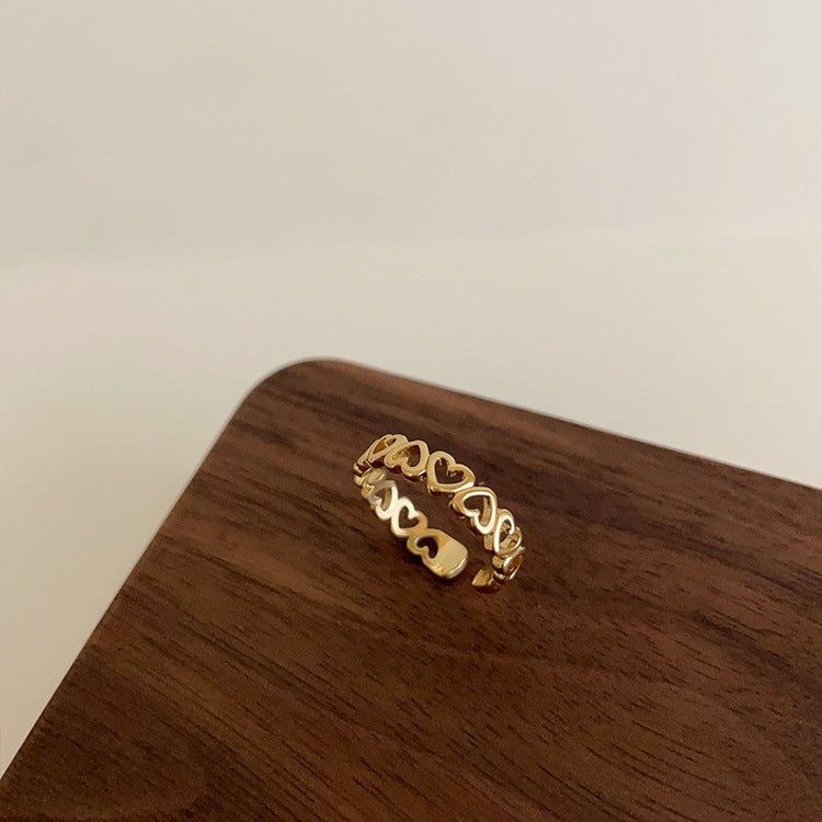Heart Female French Retro Minority Design Sense Rings