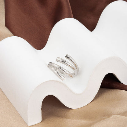 Women's Minimalist Irregular Lines Knuckle Simple Opening Rings