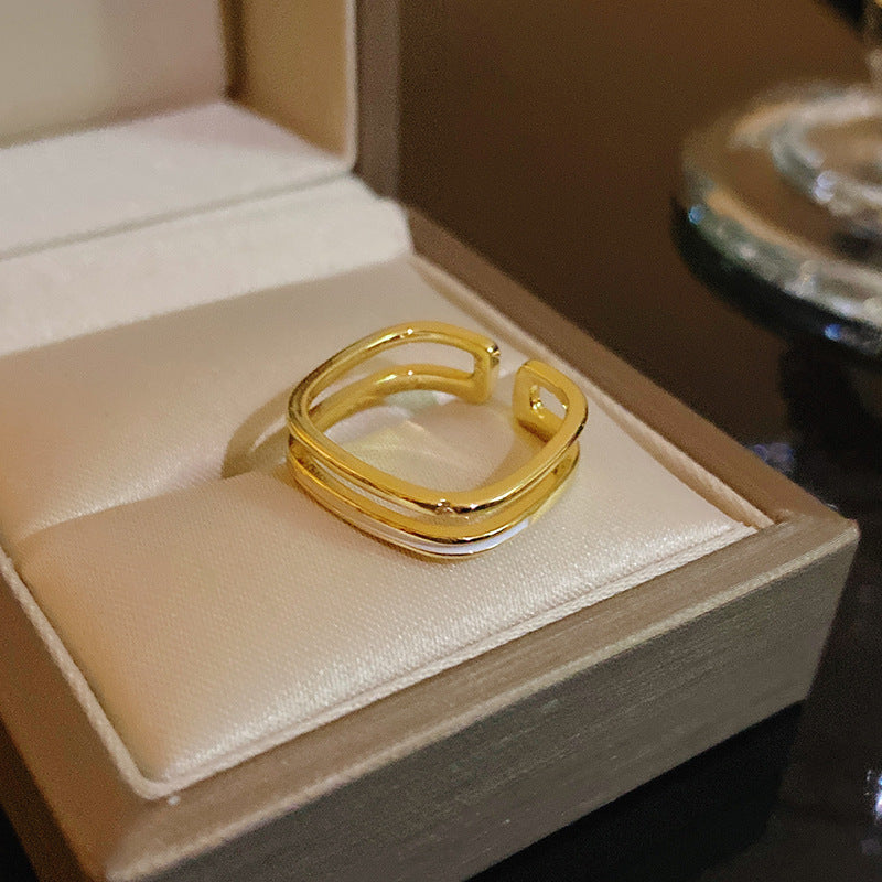 Pearl Zircon With Diamond Open Adjustable Rings