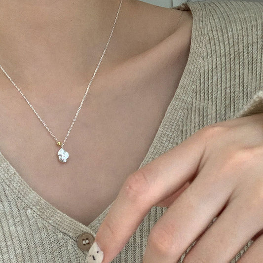 Sterling Sier Simple Niche Color Matching Beanie Female Clavicle Necklaces