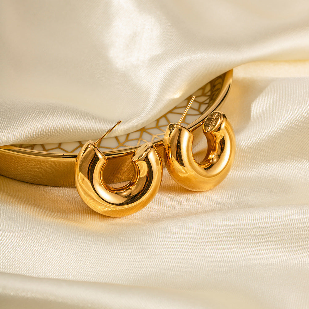 Geometric Trend High-grade Shaped Stainless Steel Cold Earrings