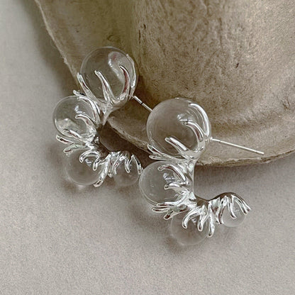 Fashion Design Transparent Bead Niche High Rings