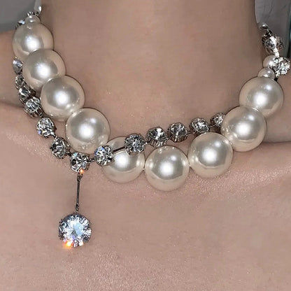 Women's Design High-grade Fashion Pearl Zircon Classic Style Fashionable Necklaces