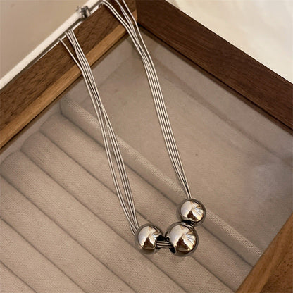 High-grade Chain Geometric Ball Titanium Steel Necklaces