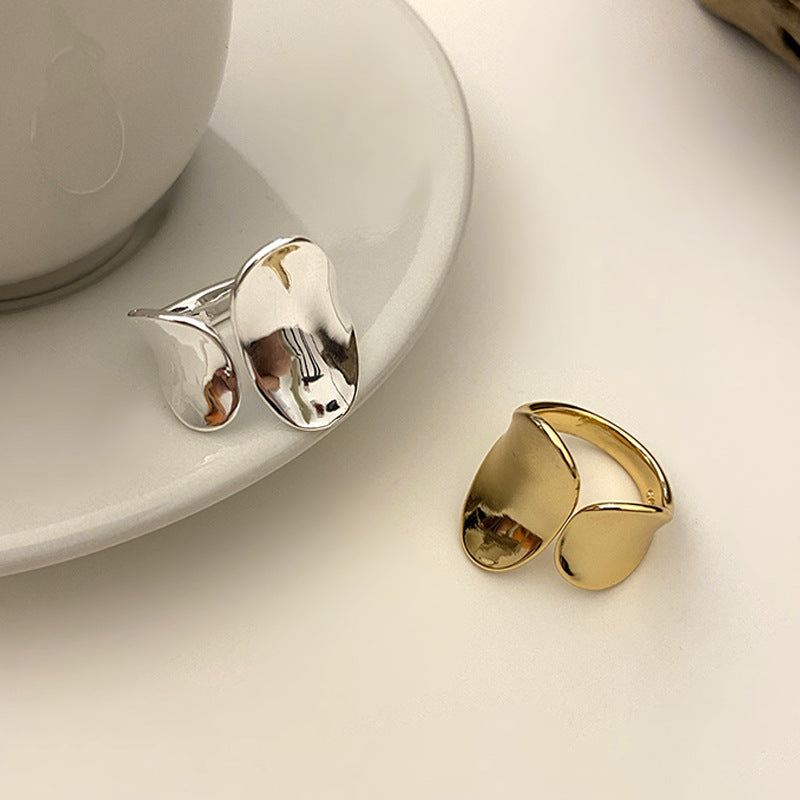 Women's Wide Glossy Open Tail Finger Cold Rings