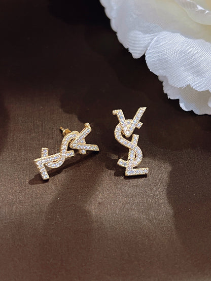 Letter Exquisite Sier Simple Personalized Sweet Earrings