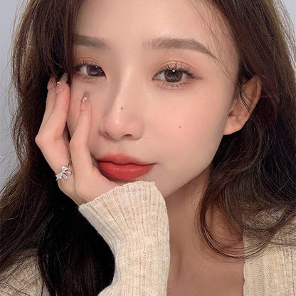 Women's Opening Adjustable Bow Sier Zircon Sweet Rings