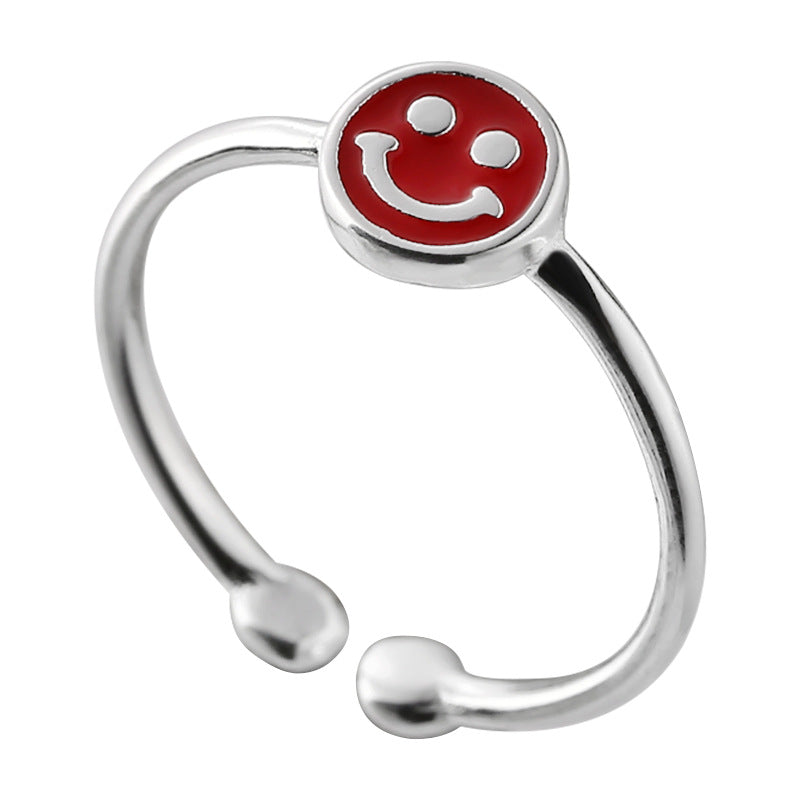 Female Dripping Smiley Street Fashion Trends Personalized Rings