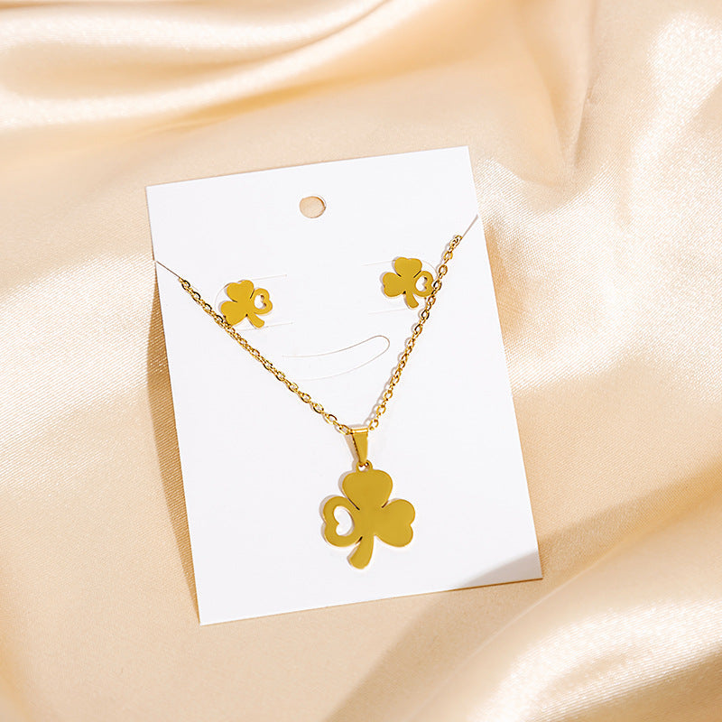 Stainless Steel And Set Geometric Cross Necklaces