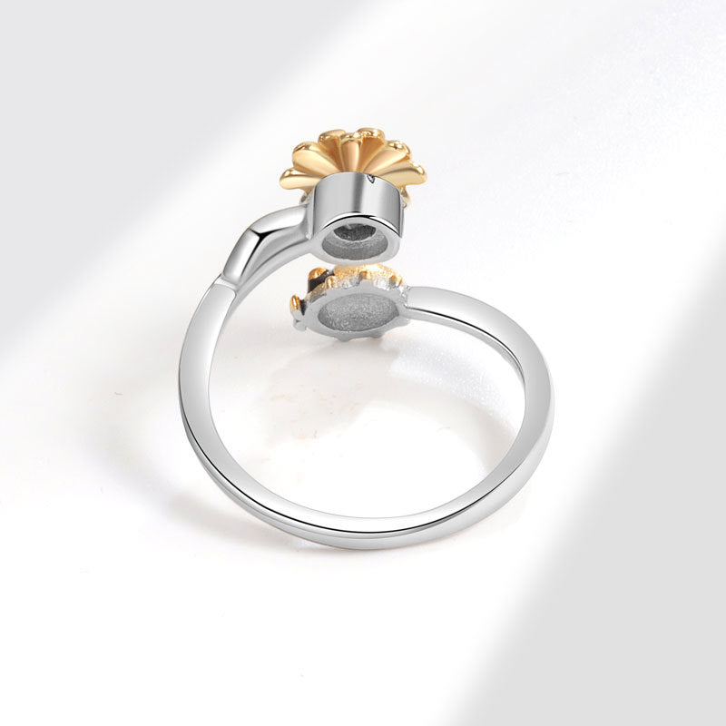 Flower Spinning Female Fashion Decompression Anxiety Sunflower Rings