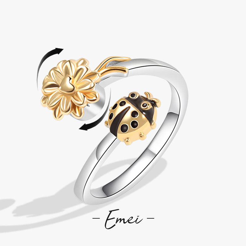 Flower Spinning Female Fashion Decompression Anxiety Sunflower Rings