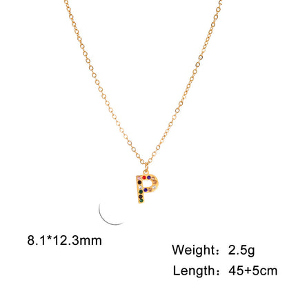 Titanium Steel Light Luxury And Simplicity Colorful Necklaces