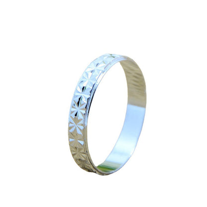 Starry Sky Imitation Platinum Color Retaining Rings