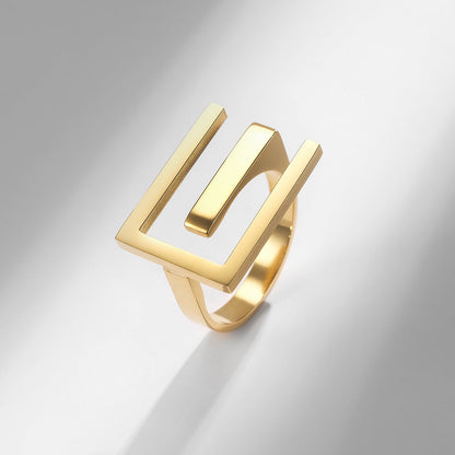 Style Simple E-shaped Open Stainless Steel Titanium Plated Bracelets