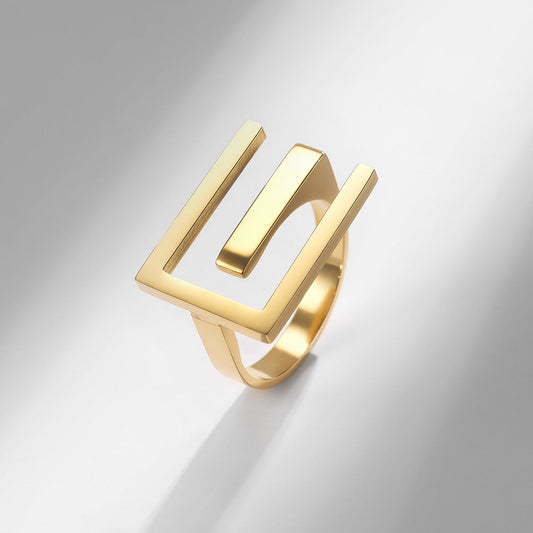 Style Simple E-shaped Open Stainless Steel Titanium Plated Bracelets