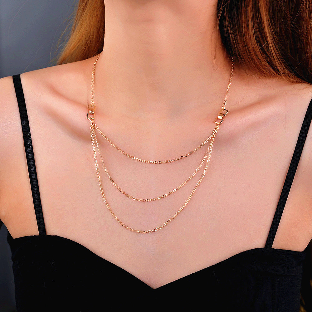 Fashion Retro Chain Tassel Clavicle Accessories Necklaces