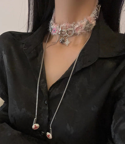 Sweet Plush Stitching Chain Niche Design Necklaces