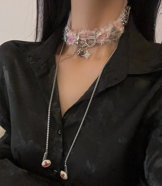 Sweet Plush Stitching Chain Niche Design Necklaces