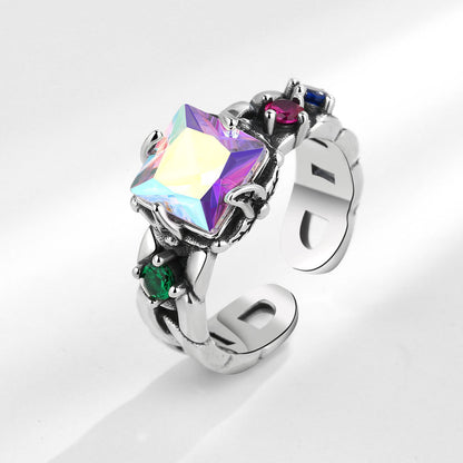Gradient Colorful Female Autumn Niche Design Rings