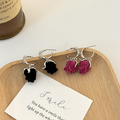 Women's Cool Black High-grade Light Luxury Spicy Elegant Earrings