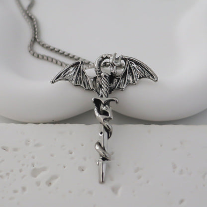 Men's Personalized Halloween Dragon Wings Pendant Trendy Necklaces