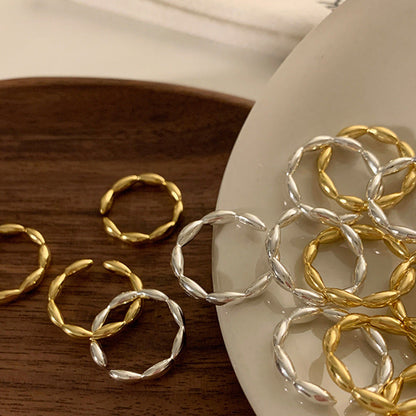 Grain Fine Circle Open Design Personality Rings