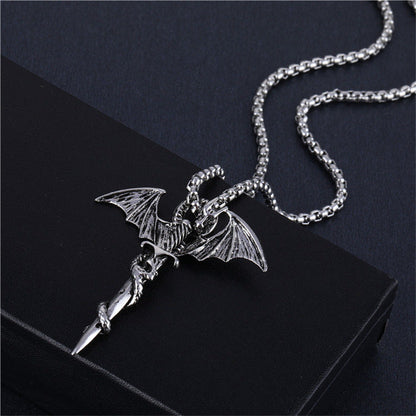 Men's Personalized Halloween Dragon Wings Pendant Trendy Necklaces
