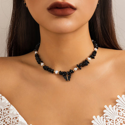 Gravel Beaded Clavicle Chain Pastoral Style Necklaces