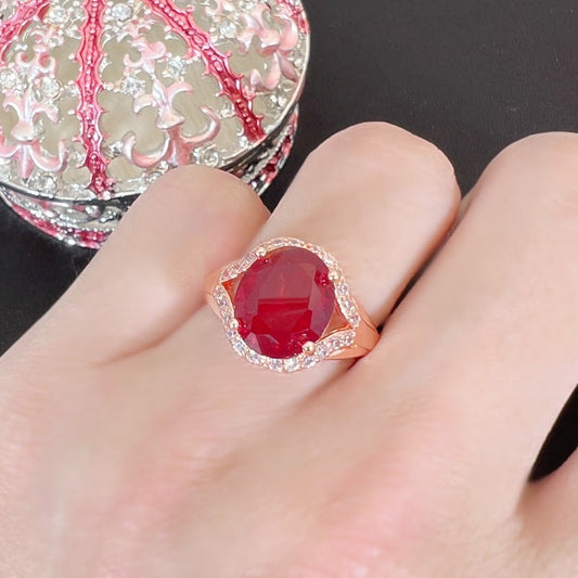 Rose Gold Plated Color Crystal Jacinth Rings