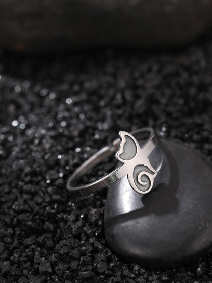 Cute Night Glow Ornament Fashion Geometric Stainless Steel Rings