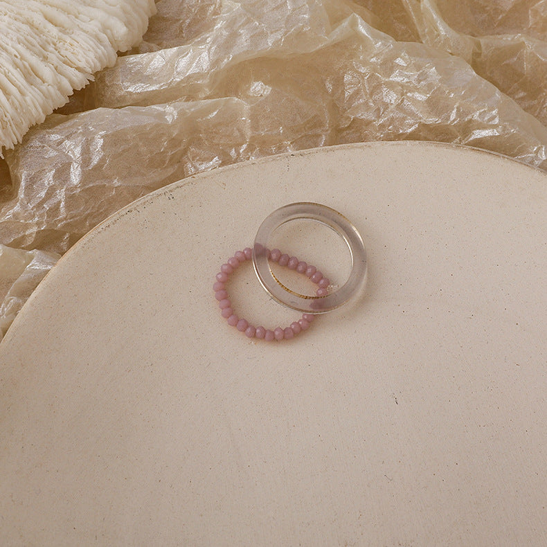 Women's Resin Leopard Print Fashionable Crystal String Rings