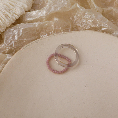 Women's Resin Leopard Print Fashionable Crystal String Rings