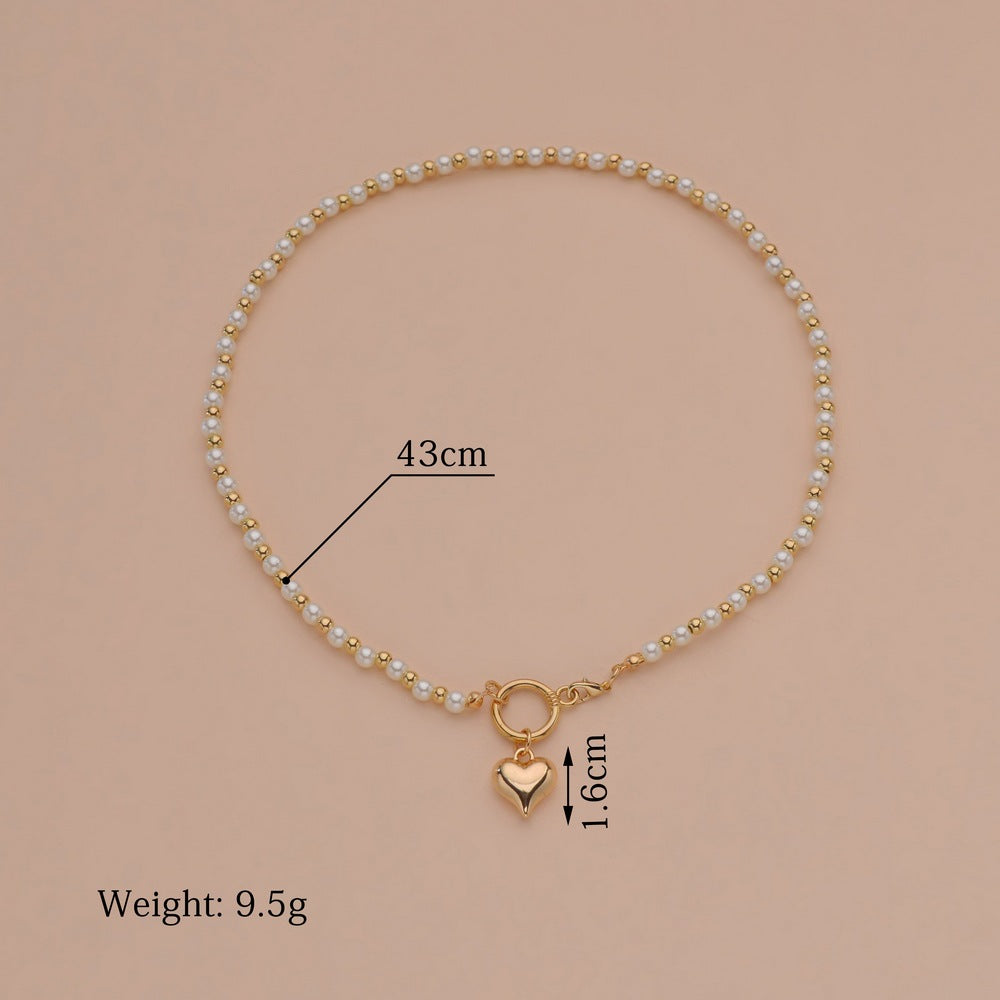 Fashion Alloy Peach Heart Pendant Simple Necklaces