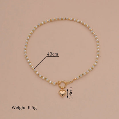 Fashion Alloy Peach Heart Pendant Simple Necklaces