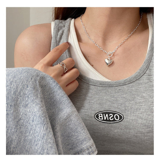 Love Heart Buckle Cool Earth Disco Necklaces