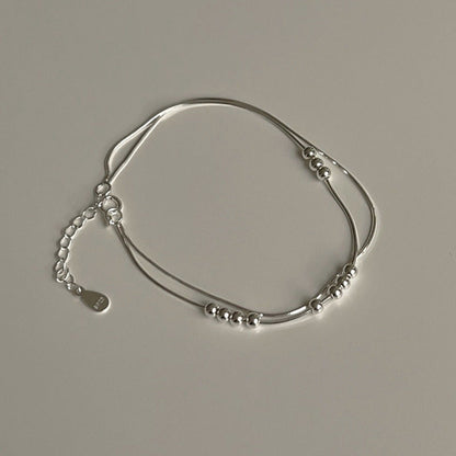 Women's Snake Bones Chain High-grade For Round Beads Design Bracelets