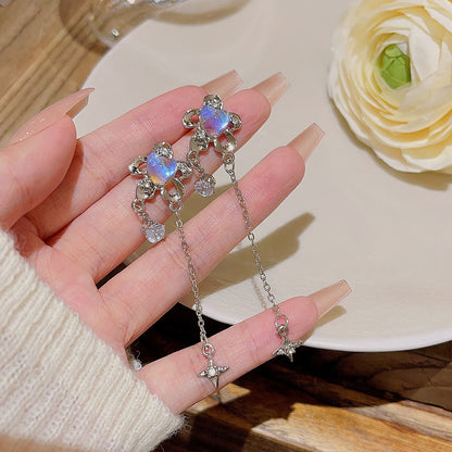 Romantic Rose Fresh Ear Temperamental Tassels Earrings