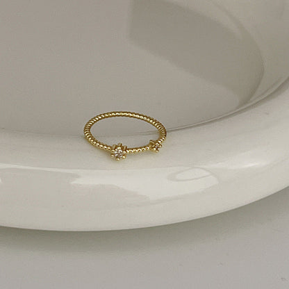 Sier Female Design Light Luxury Index Rings