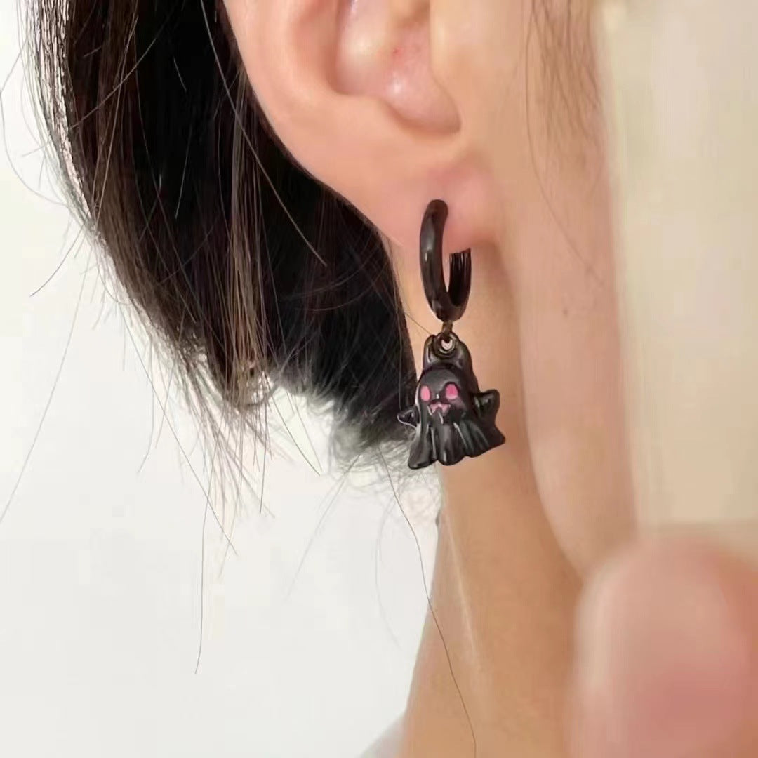 Asymmetric Little Ghost Female Cold Style Halloween Earrings