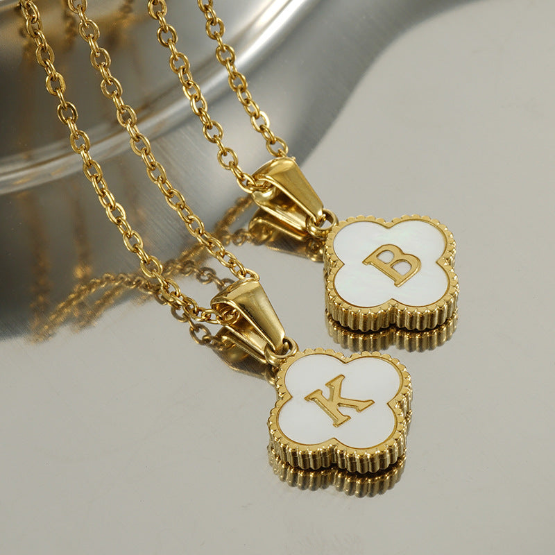 Women's Four-leaf Clover Pendant Stainless Steel Gold Necklaces