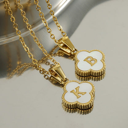 Women's Four-leaf Clover Pendant Stainless Steel Gold Necklaces
