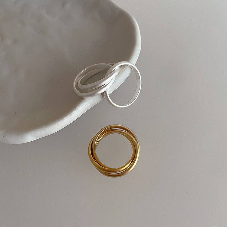 Women's Matte Metal For Niche Design Retro Rings