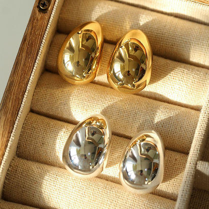 Metal Water Drop Personality Design Korean Earrings