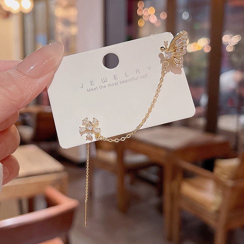 Ear Hanging Female Sier Needle Light Luxury Minority Earrings